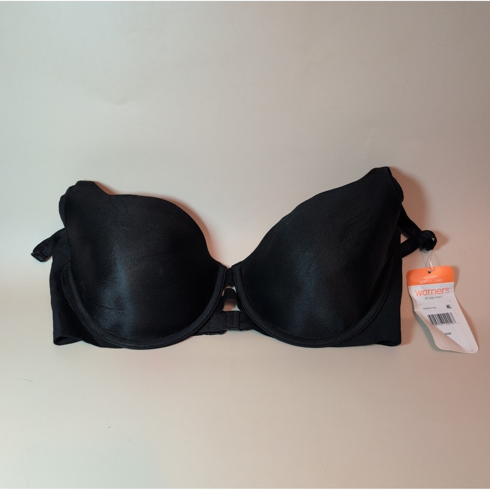 Warner's Bra Women 34D Blissful Benefits Black Underwire Smooth NEW